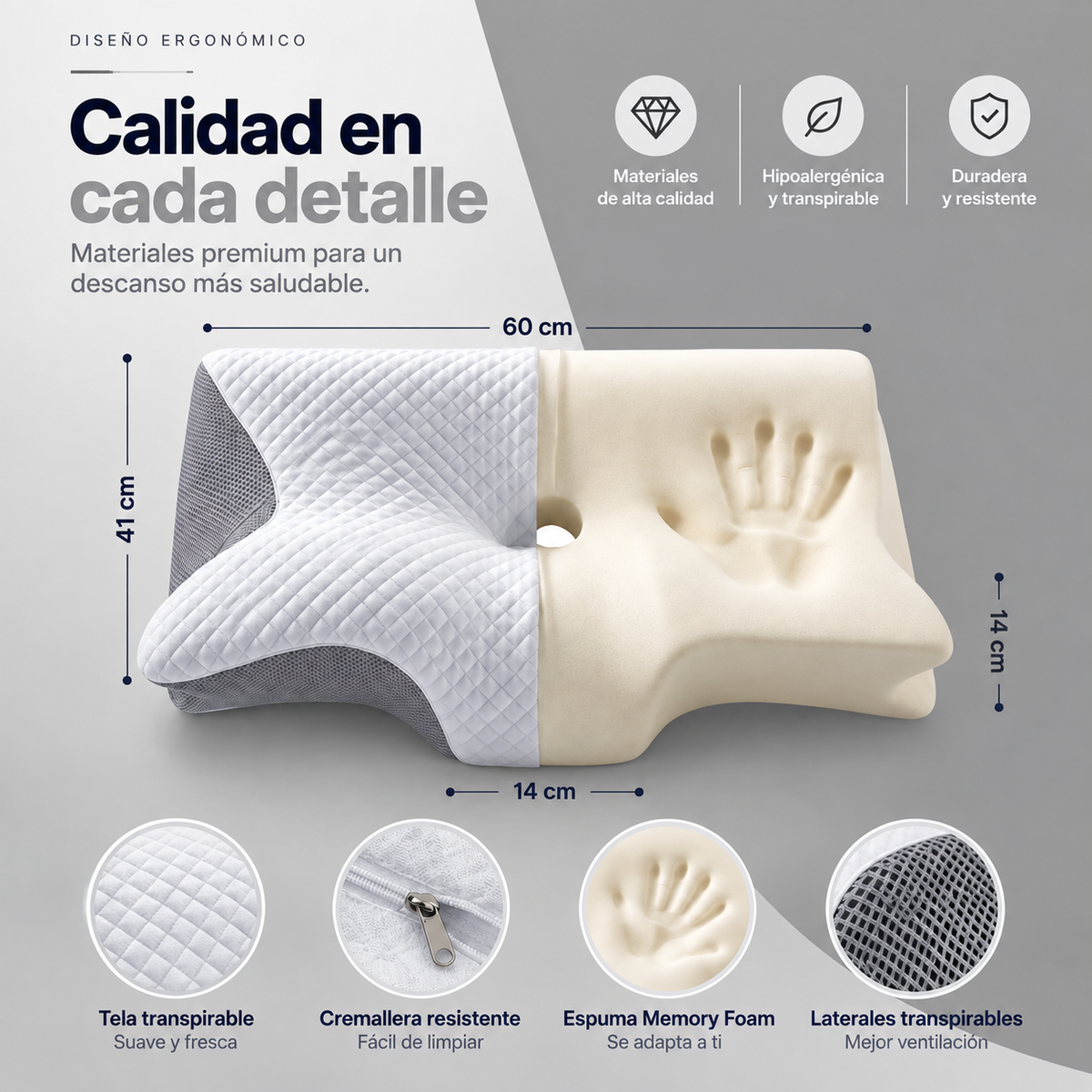 Nuvora™- Almohada Cervical Ergonómica