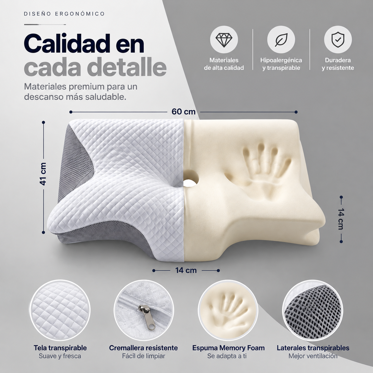Nuvora™- Almohada Cervical Ergonómica